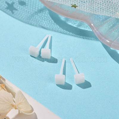 Гипоаллергенные серьги-гвоздики из биокерамики с цирконием и квадратной керамикой EJEW-Z023-07E-1