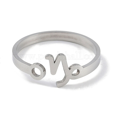 Не тускнеющее открытое кольцо-манжета из нержавеющей стали 304 созвездия для женщин RJEW-L122-001P-05-1