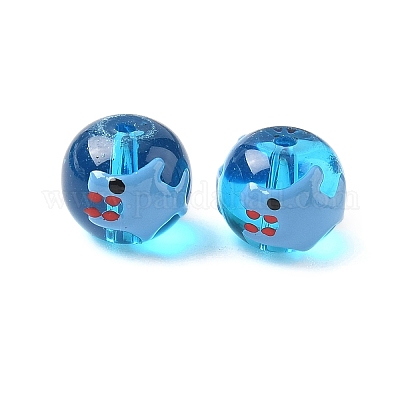 Стеклянные эмалевые бусины ручной работы LAMP-D304-02D-1