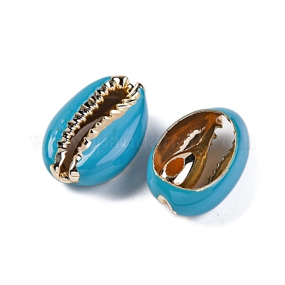 Бусины из ракушек каури с гальваническим покрытием SSHEL-M023-04B-1