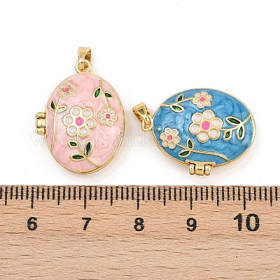 Латунь эмаль Locket подвески KK-P335-02G-1