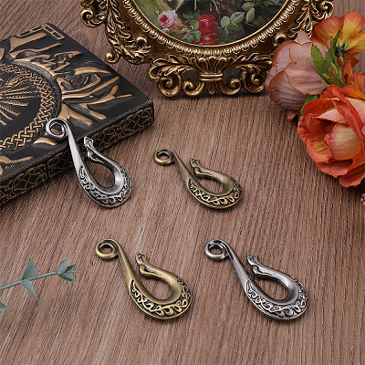 4 шт. двухцветных S-образных застежек из сплава&nbsp;FIND-CP0003-48-1