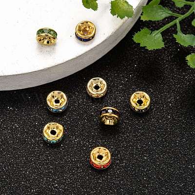 Perline distanziatori strass in ottone&nbsp;RB-A014-Z6mm-G-1