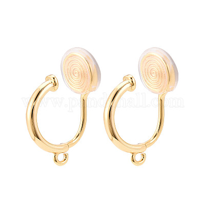 Серьги-клипсы из латуни с микропаве из кубического циркония KK-N261-122C-G-1