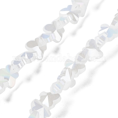 Гальванические нити стеклянных бусин-бабочек EGLA-A036-08A-AB06-1