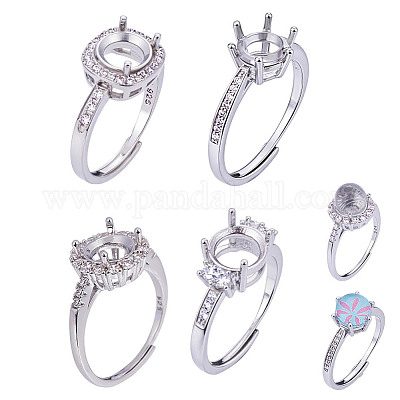 4 шт. 4 стиля латунных страз регулируемые кольца компоненты KK-NB0004-07-1