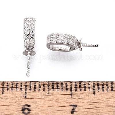 925 кулон поручитель из стерлингового серебра с микро-покрытием из кубического циркония STER-N016-89P-1