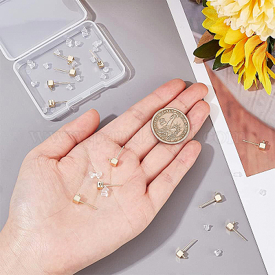 6 пара латунных сережек-гвоздиков KK-BC0008-55-1