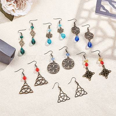 Наборы для самостоятельного изготовления сережек с узлом «Тринити» DIY-SC0012-12AB-1