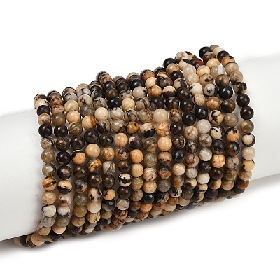 Природные зебры яшмы бисер нитей G-F792-C13-07-1