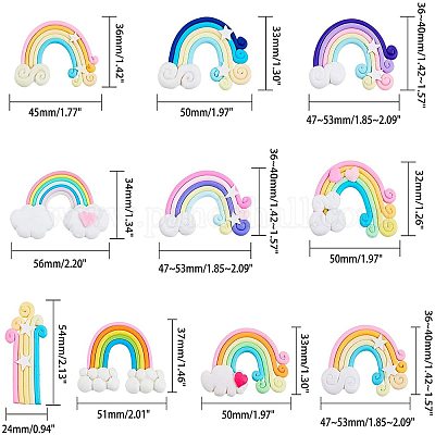 Кабошоны из полимерной глины ручной работы CLAY-NB0001-16-1