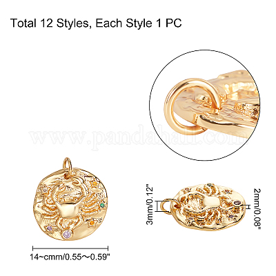 Латунные микро проложить кубического циркония подвески ZIRC-PH0002-22G-1