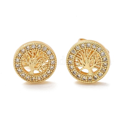 Серьги-гвоздики из циркония EJEW-D305-12G-1