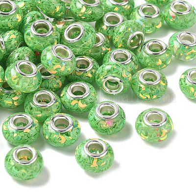 Прозрачные европейские бусины-рондель из смолы RESI-S023-05-1