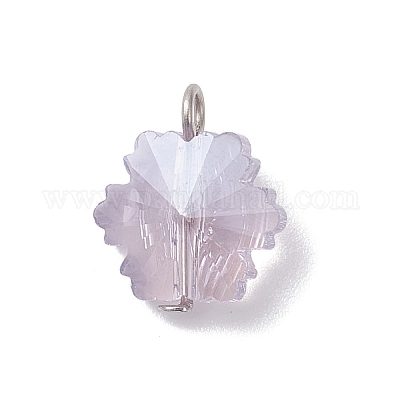 5 шт. 5-цветные подвески-снежинки из гальванического стекла PALLOY-JF04336-02-1