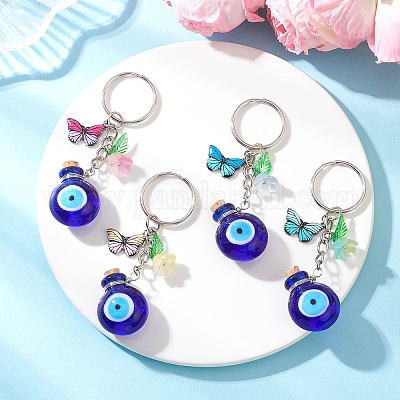 4 шт. бутылка от сглаза с бабочкой из сплава лэмпворк KEYC-JKC01430-1