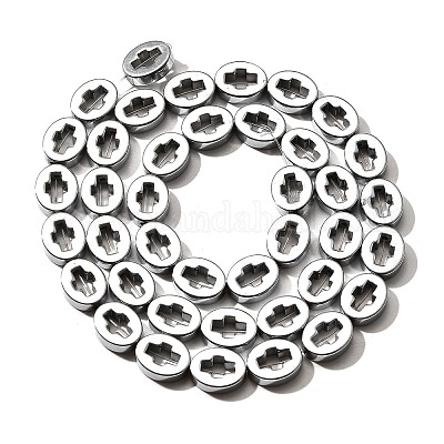 Гальванические нити из синтетических немагнитных гематитовых бусин G-L613-Z01-02G-1