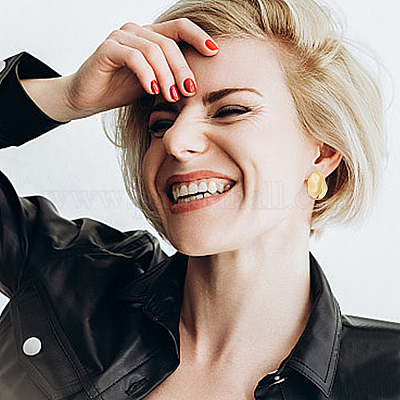 2 пара двухцветных латунных серег-манжет в форме овала EJEW-AN0004-92-1