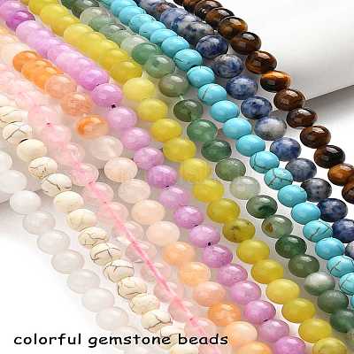 10 нитка 10 стиля натуральные и синтетические смешанные драгоценные камни круглые бусины нитки G-FS0005-90-1