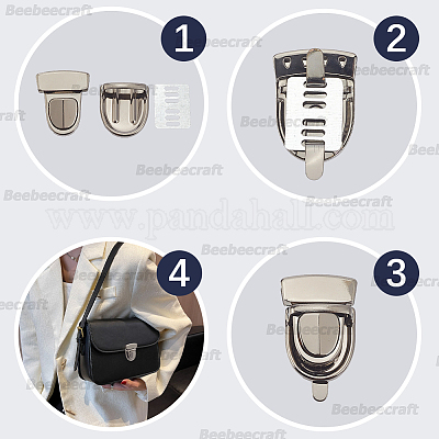 12 шт. 3 цвета железные застежки для сумок&nbsp;PURS-BBC0001-03-1