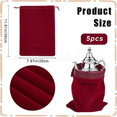 Бархатные мешочки для украшений на шнурке ABAG-WH20013-01C-1