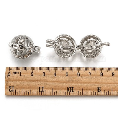 Полые медные Locket подвески KK-D414-09-NR-1