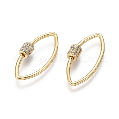 Латунь микропаве кубический цирконий винт карабин подвески с замком ZIRC-I031-19G-1