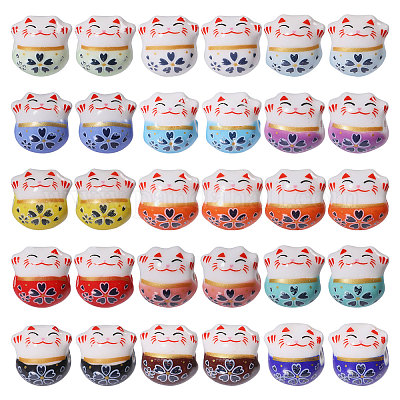 30шт 15 цвета фарфоровые бусины ручной работы PORC-CA0001-20-1