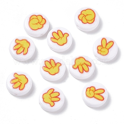 Непрозрачные печатные бусы акриловые SACR-F004-01A-1