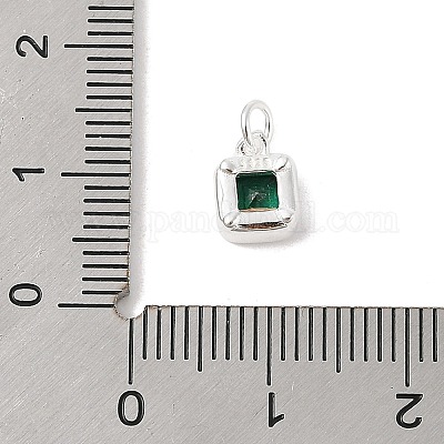 925 квадратная подвеска из стерлингового серебра с кубическими цирконами и соединительными кольцами STER-D288-05S-01-1