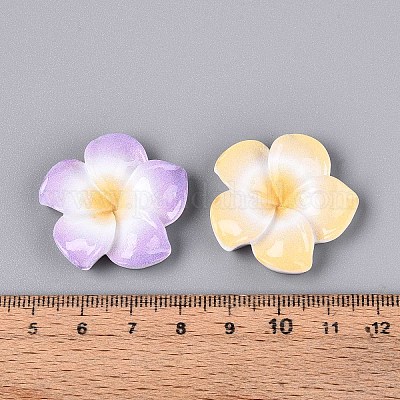 Кабошоны из непрозрачной смолы в виде цветка плюмерии CRES-T025-30M-01-1