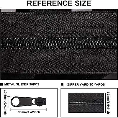 Нейлоновая закрытая молния и бегунки из цинкового сплава DIY-BC0011-64-1