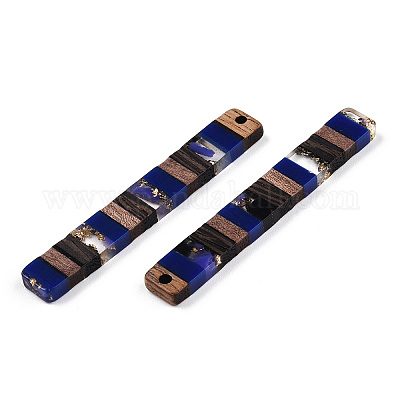 Большие подвески из прозрачной смолы и орехового дерева RESI-TAC0017-47-A01-1-1