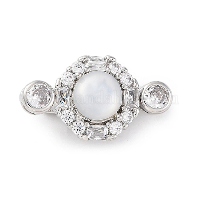 Латунные застежки из прозрачного кубического циркония с микропаве KK-P291-28P-1