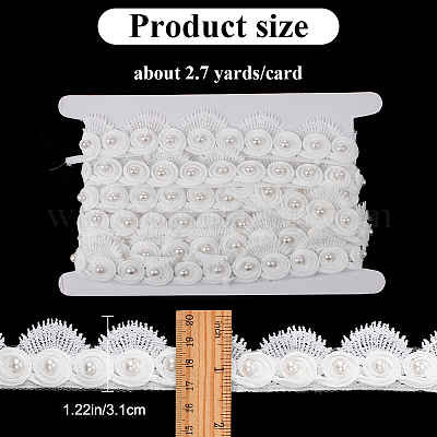 2.7~3 ярд кружевной отделки из полиэстера SRIB-GF0001-30-1