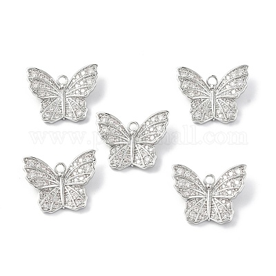 Латунные микропаве прозрачные подвески с фианитом KK-E068-VF249-1