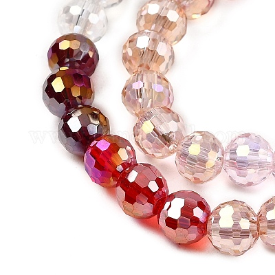 Стеклянные бусины с гальваническим покрытием  EGLA-D300-06-6mm-06-1