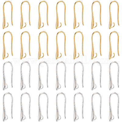 60 шт. 2 цвета латунные крючки для серег для дизайна серег KK-SP0002-49-1