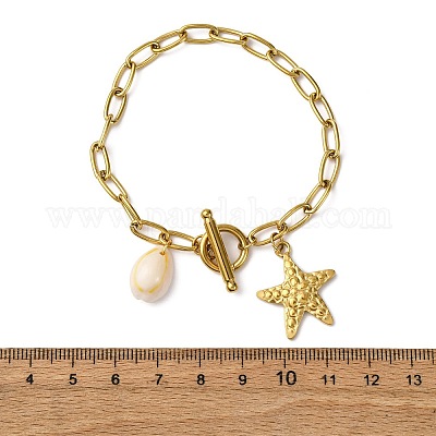 Браслеты с подвесками из нержавеющей стали 304 BJEW-L708-03G-1