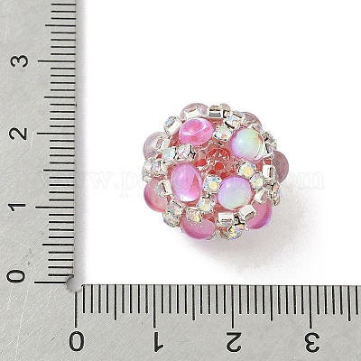 Сверкающие акриловые инкрустированные круглые бусины CLAY-NH0003-03S-1