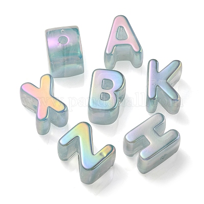 Непрозрачные радужные переливающиеся акриловые бусины OACR-P010-23H-1