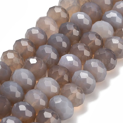 Серые натуральные бусины из агата &nbsp;G-C259-A12-8x12mm-1