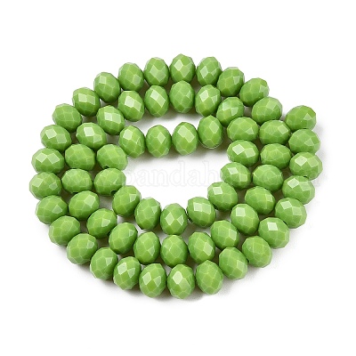 Непрозрачный сплошной цвет имитация нефрита стеклянные бусины пряди EGLA-A044-P8mm-D30-1