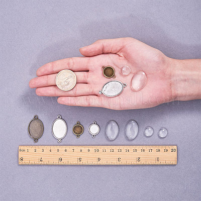 Сеттинги разъем сплава кабошон тибетском стиле DIY-PH0024-33-1