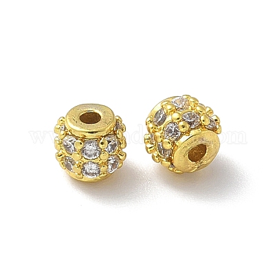 Латунные микро проложить кубического циркония бусы KK-A236-08G-02-1