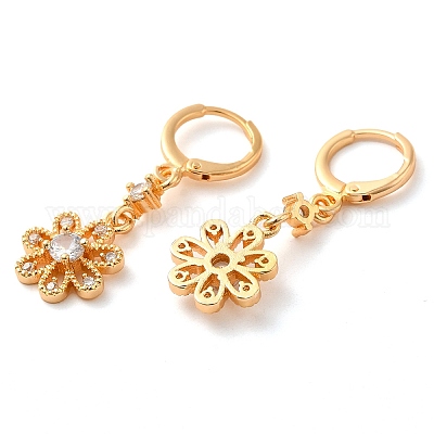 Серьги с подвесками из золотой латуни EJEW-B037-11G-1