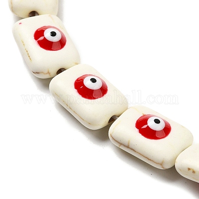 Нити синтетических бирюзовых эмалевых бусин G-P507-18A-1