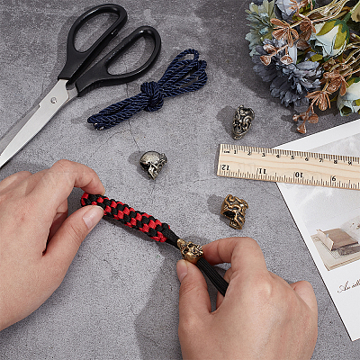 4 шт. 4 стиля для повседневного использования на открытом воздухе латунный парашютный трос европейские бусины FIND-FG0003-73-1