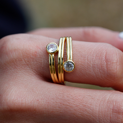 Элегантное геометрическое кольцо s925 с цирконом для женщин CC5596-1-1