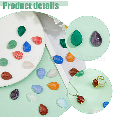 24 шт. 12 стиля кабошонов из натуральных и синтетических смешанных драгоценных камней G-FH0002-53-1